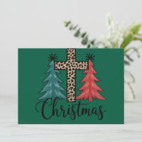 Leopard Cross Christmas Trees Christian 