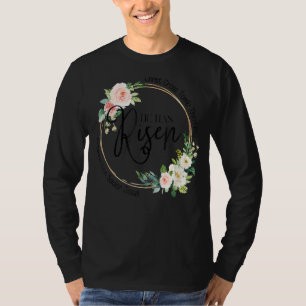 Leopard Cross Easter He Is Risen Matthew 28 6 Chri T-Shirt