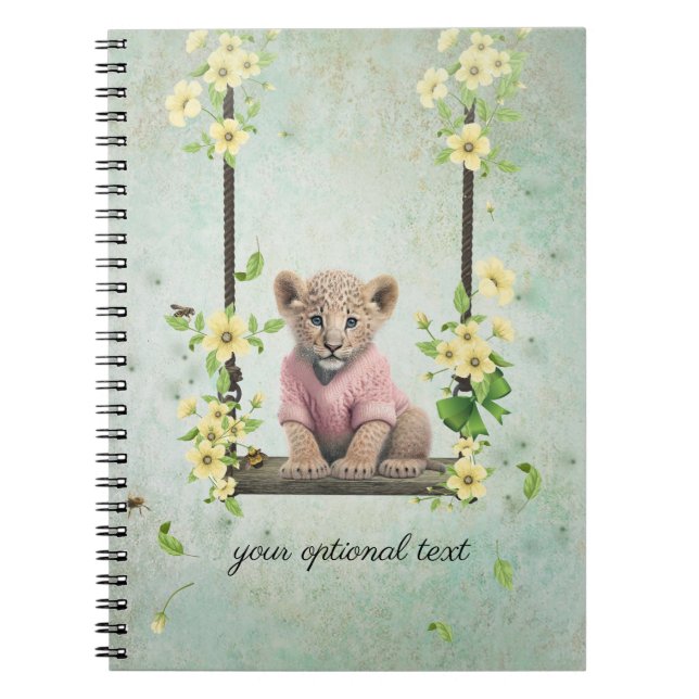 Leopard Cub on Swing Spiral Photo Notebook (Front)