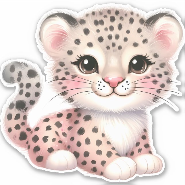 Leopard Custom Cut Scrapbooking Sticker (Front)