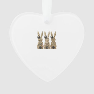 Leopard Cute Bunny Bow Funny Christian Easter Day  Ornament