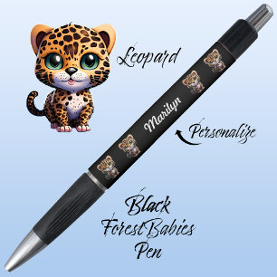 Leopard, Cute Unique Whimsical Cat Cartoon Graphic