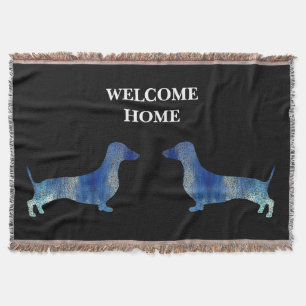 Leopard dachshund throw blanket