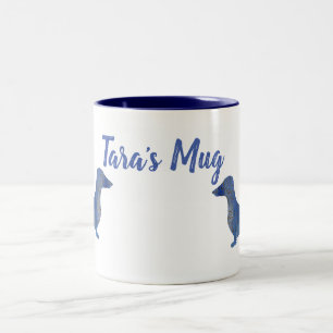 Leopard dachshund Two-Tone coffee mug