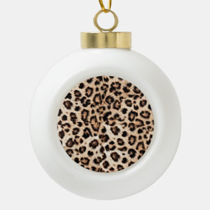 Leopard Design Pattern: Wild Elegance. Ceramic Ball Christmas Ornament