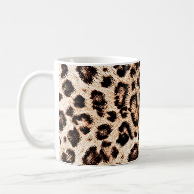 Leopard Design Pattern: Wild Elegance. Coffee Mug (Left)