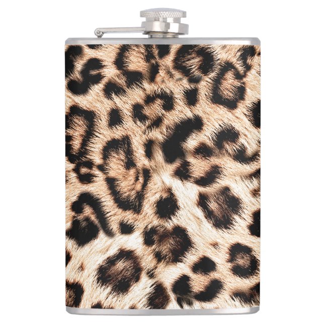 Leopard Design Pattern: Wild Elegance. Hip Flask (Front)