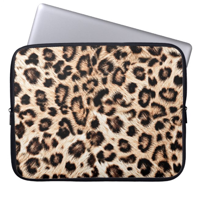 Leopard Design Pattern: Wild Elegance. Laptop Sleeve (Front)