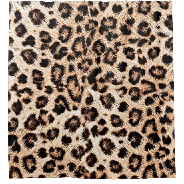 Leopard Design Pattern: Wild Elegance. Shower Curtain (Front)