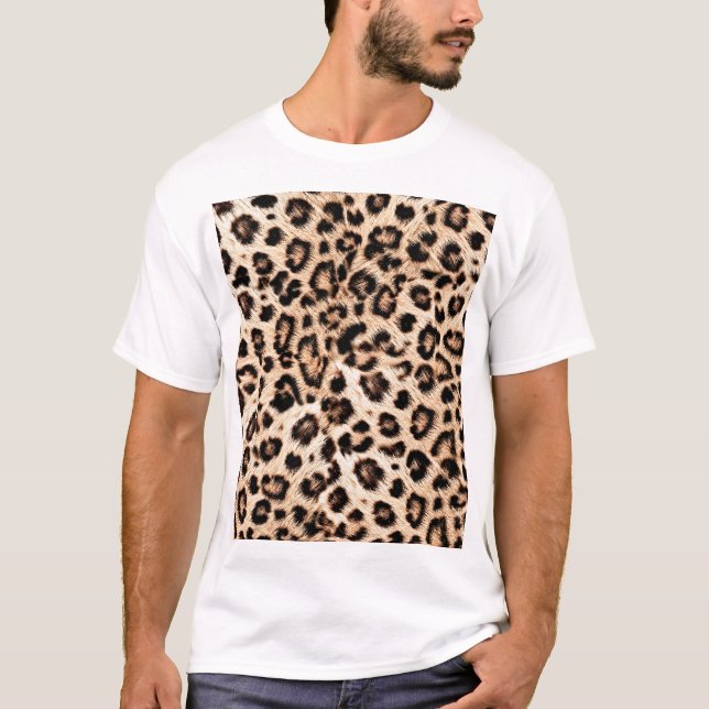 Leopard Design Pattern: Wild Elegance. T-Shirt (Front)