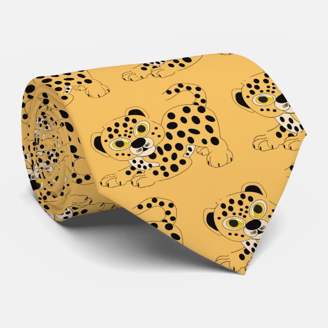 Leopard Design Tie (Rolled)