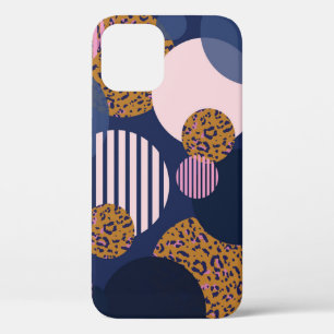 Leopard Dots: Dark Blue Elegance. iPhone 12 Case