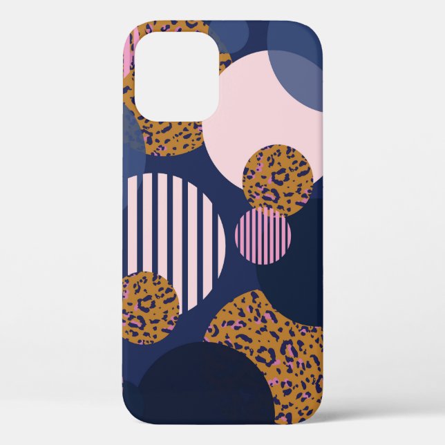Leopard Dots: Dark Blue Elegance. Case-Mate iPhone Case (Back)