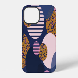 Leopard Dots: Dark Blue Elegance. iPhone 12 Case