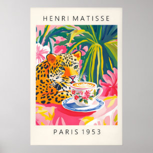 Leopard Drinking Coffee Art Print Henri Matisse