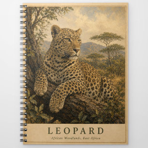 Leopard East African Woodlands VINTAGE Notebook