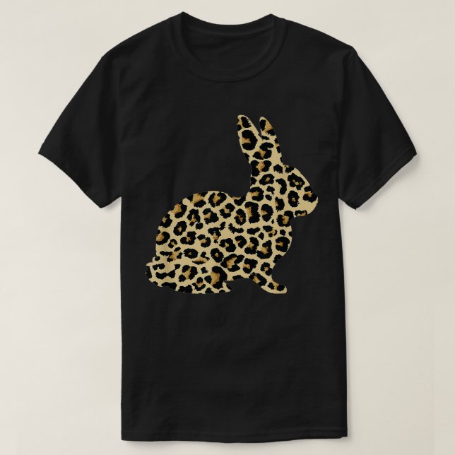 Leopard Easter Bunny Rabbit  T-Shirt (Design Front)