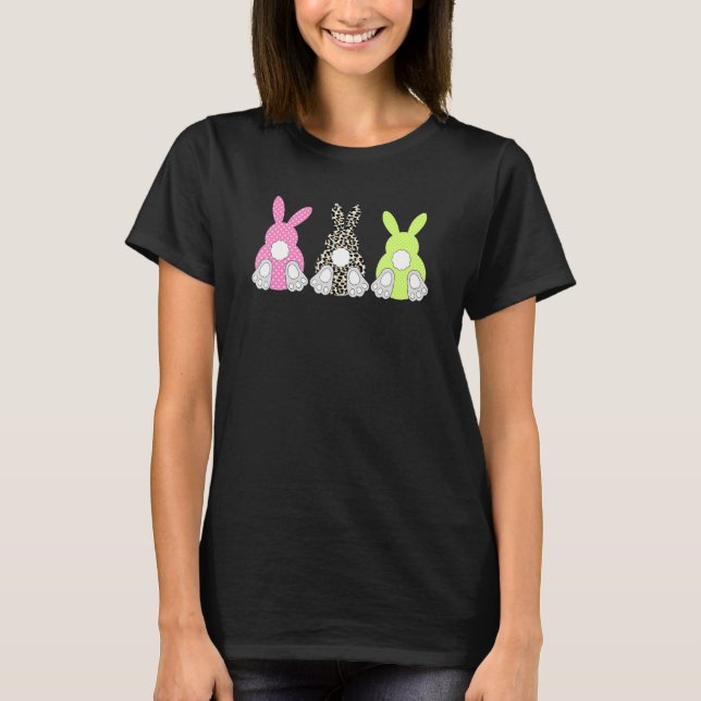 Leopard Easter Bunny Rabbit Trio Cute Easter Day 3 T-Shirt (Front)