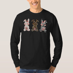 Leopard Easter Bunny Rabbit Trio Cute Easter Day 8 T-Shirt