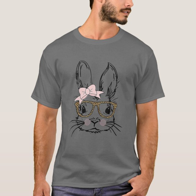 Leopard Easter Bunny Rabbit Trio Cute Easter T-Shirt (Front)