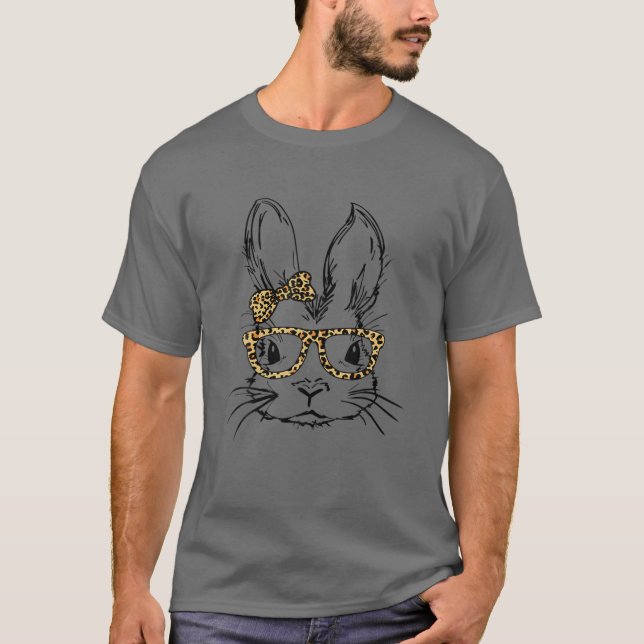Leopard Easter Bunny Rabbit Trio Cute Easter T-Shirt (Front)