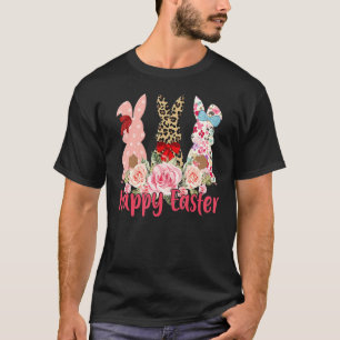 Leopard Easter Bunny Rabbit Trio Cute Easter T-Shirt