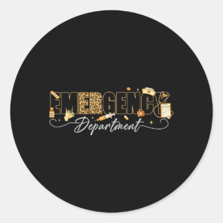 Leopard Emergency Department Nurse Er Nurses Day Classic Round Sticker