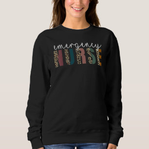 Leopard Emergency Nurse Er Trauma & Emergency Depa Sweatshirt