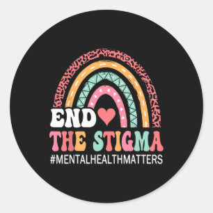 Leopard End The Stigma Mental Health Problems Supp Classic Round Sticker