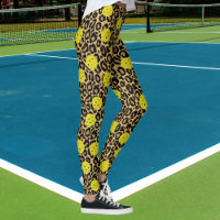 Leopard Exotic Animal Print Yellow Pickleball