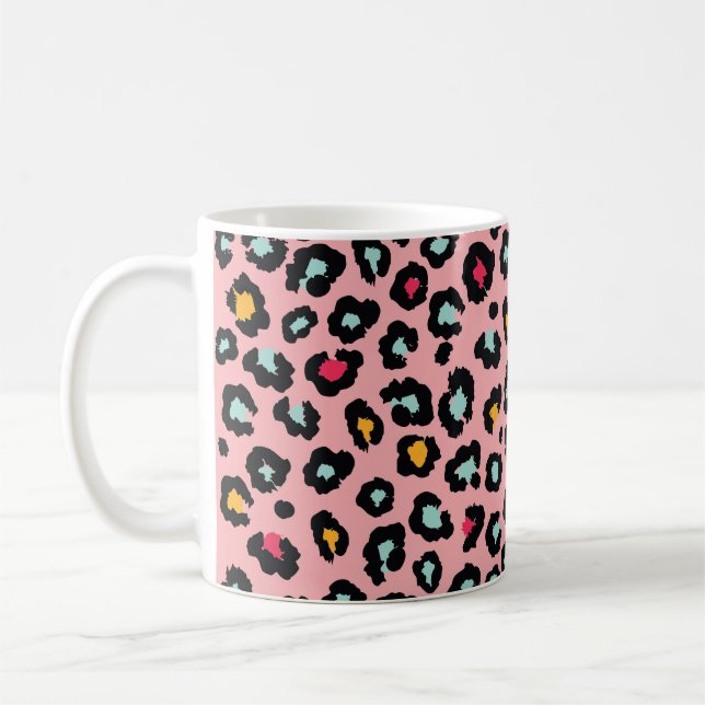 Leopard Exotic: Colourful Seamless Fun. Coffee Mug (Left)
