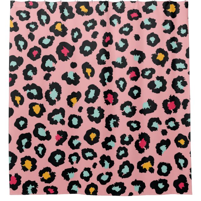 Leopard Exotic: Colourful Seamless Fun. Shower Curtain (Front)