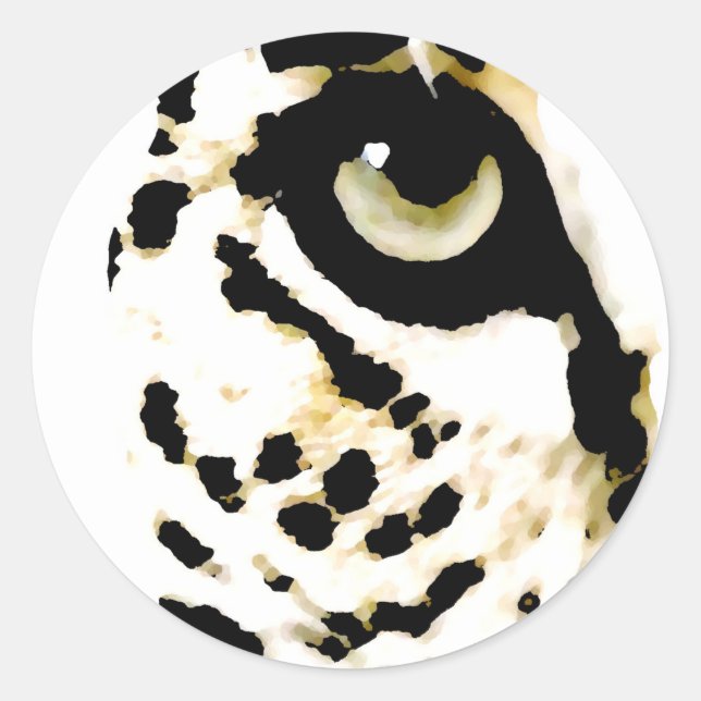 Leopard Eye Classic Round Sticker (Front)