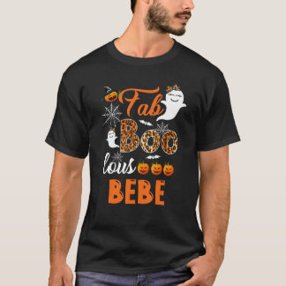 Leopard Fab Boo Lous Bebe Spooky Halloween Costume T-Shirt