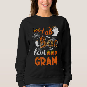 Leopard Fab Boo Lous Gram Spooky Halloween Costume Sweatshirt