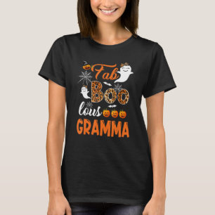 Leopard Fab Boo Lous Gramma Spooky Halloween Costu T-Shirt