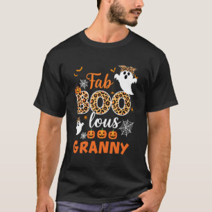 Leopard Fab Boo Lous Granny Spooky Halloween Costu T-Shirt