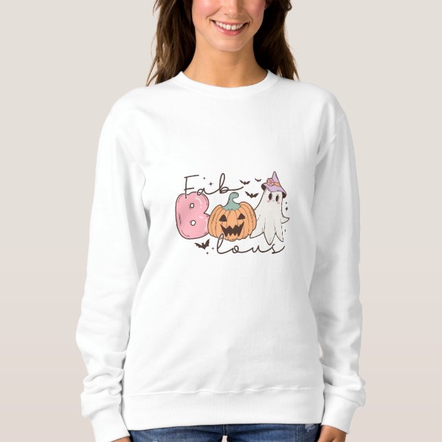 Leopard Fab Boo Lous Halloween Sweatshirt (Front)