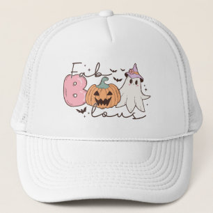 Leopard Fab Boo Lous Halloween Trucker Hat