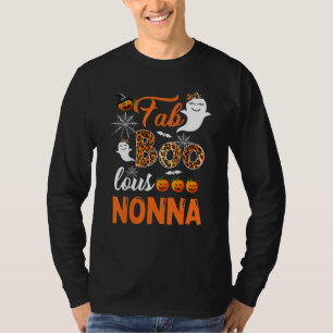 Leopard Fab Boo Lous Nonna Spooky Halloween Costum T-Shirt