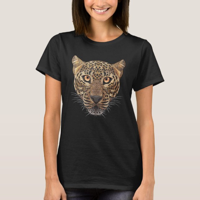 Leopard Face Big Cat Head Panthera Pardus Wild Ani T-Shirt (Front)