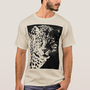 Leopard Face Elegant Pop Art Animals Mens T-Shirt