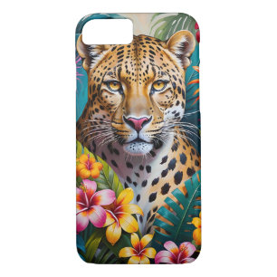 Leopard face in flowers Case-Mate iPhone case