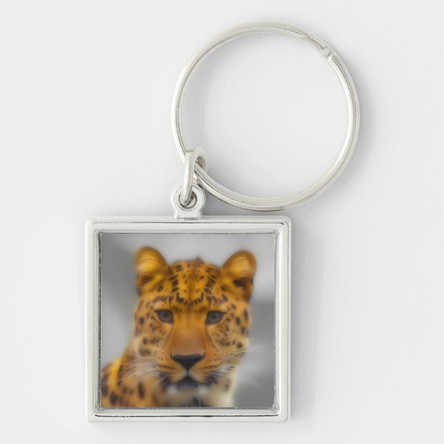 Leopard Face Key Ring (Front)