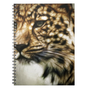 Leopard face spiral notebook