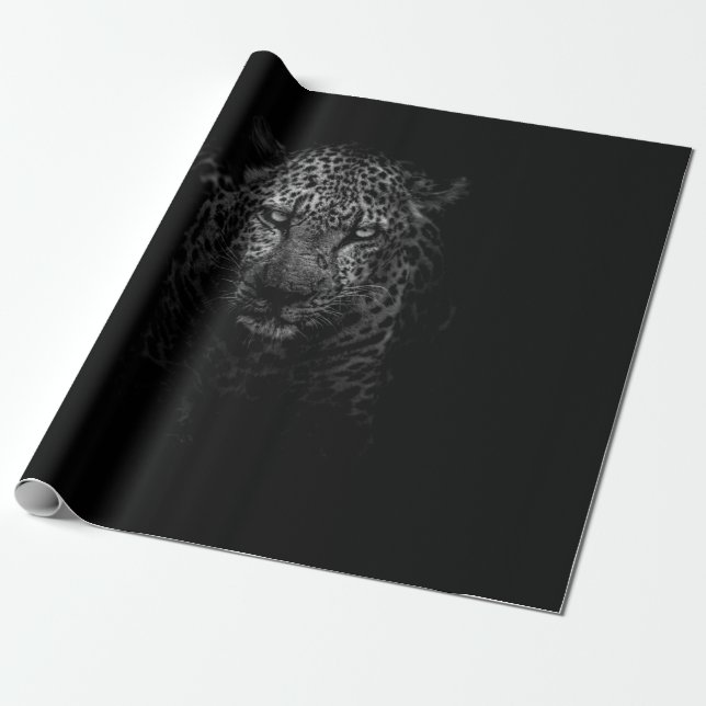 LEOPARD FACE WRAPPING PAPER (Unrolled)