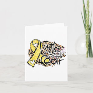 Leopard Faith Over Fear Childhood Cancer Awareness Card