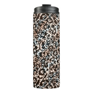 leopard, fashionable, spotted, brown,beige, skin, thermal tumbler