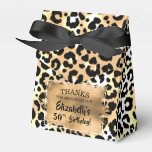 Leopard Faux Foil Favour Box