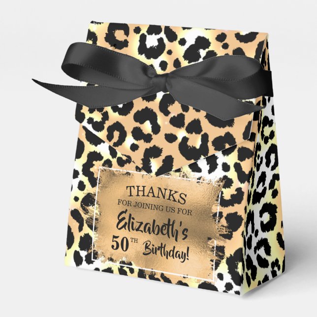 Leopard Faux Foil Favour Box (Front Side)